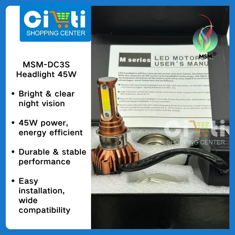 CITTI- MSM LED MOTORCYCLE HEADLIGHT 45 WATTS/ 30W ALL WEATHER White ...