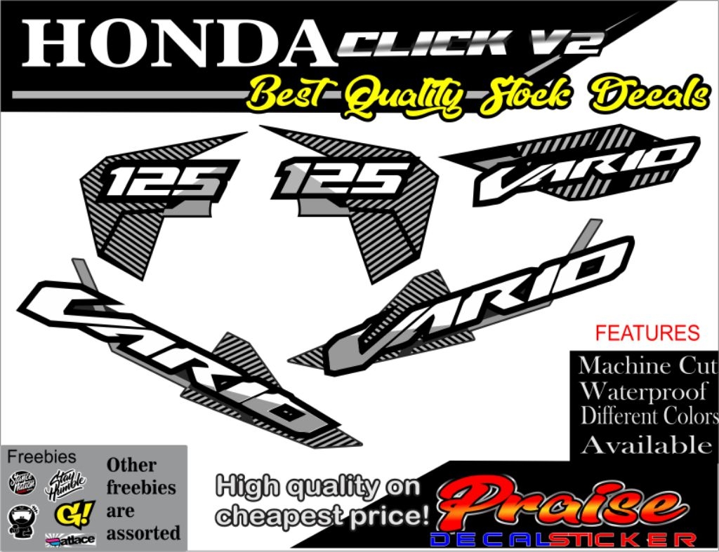Honda Click 125i - 150i - Version 2 Stock Decals / Sticker Vario Design ...