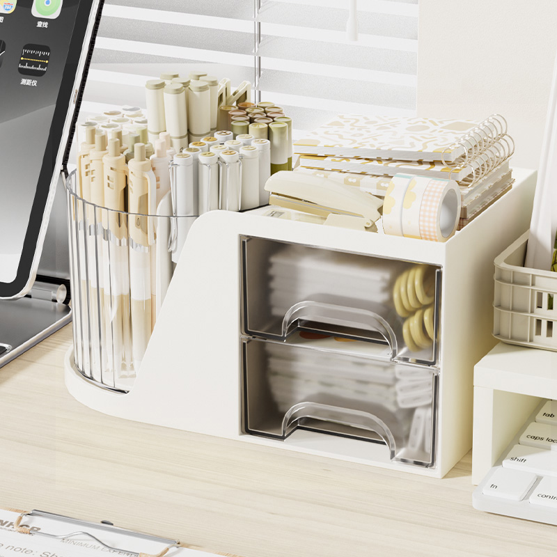 Big Volume Compartment storage box drawer desktop Pen Holder Cosmetics ...