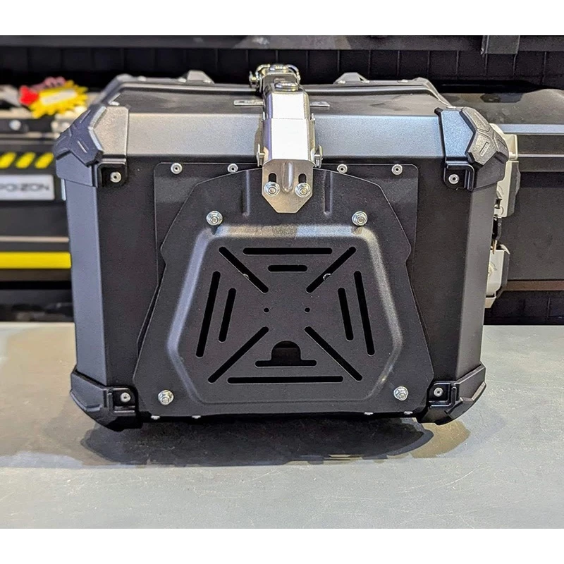 Moto Coffer HEXA-2 Alloy Top Box 45L Liters w/backrest cushion Helmet ...