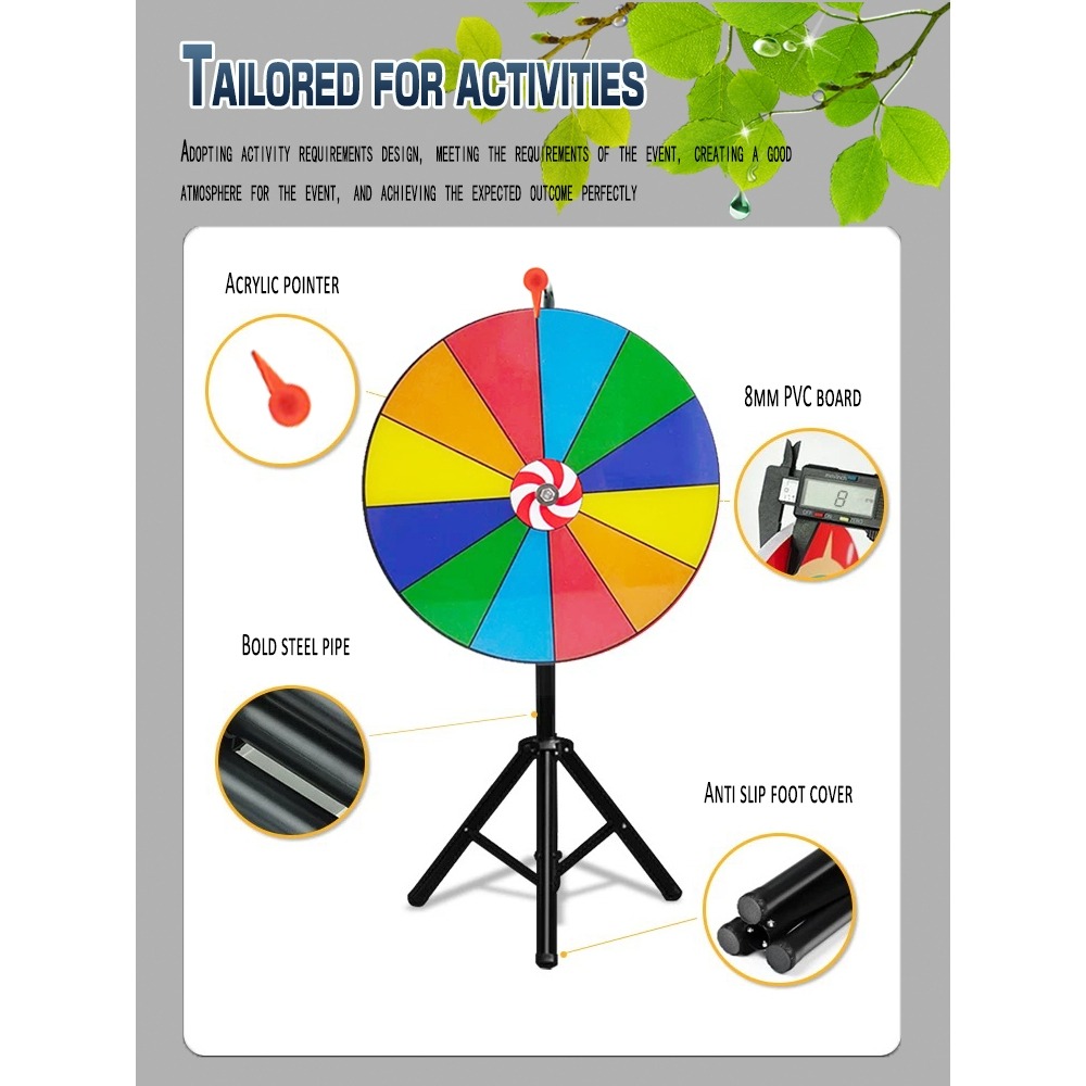 Rotating Wheel Game 24 inch lottery wheel lucky game with dry erase ...