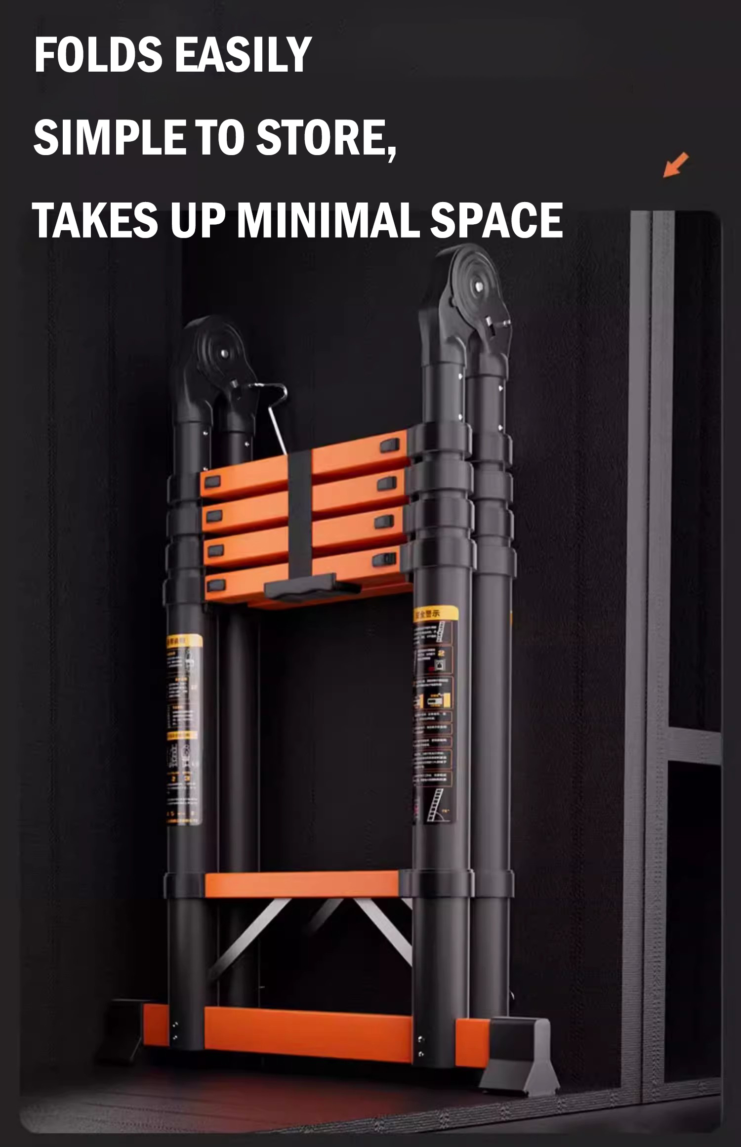 Telescopic Ladder Foldable Aluminum heavy duty steel ladder load ...