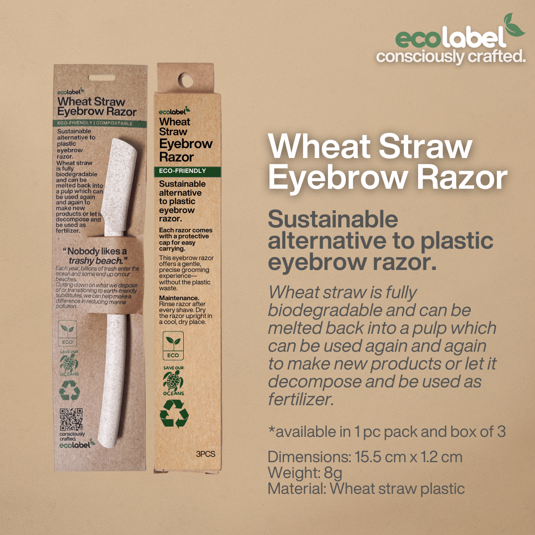 Eco-Friendly Reusable Wheat Straw Eyebrow Razor 3pcs 100% Biodegradable ...