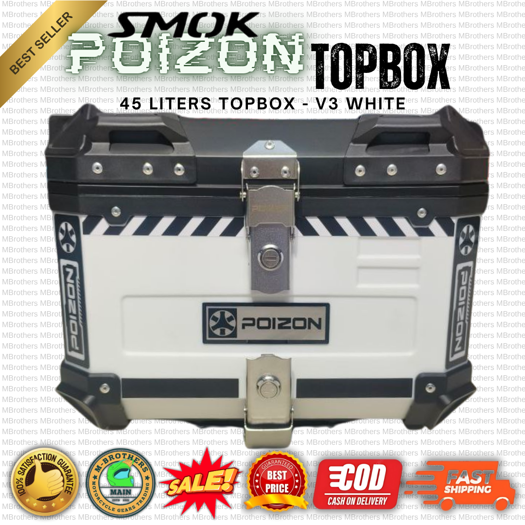 Topbox Only SMOK Poizon V3 White/Black - Dual Lock 45 Liters Hard ...
