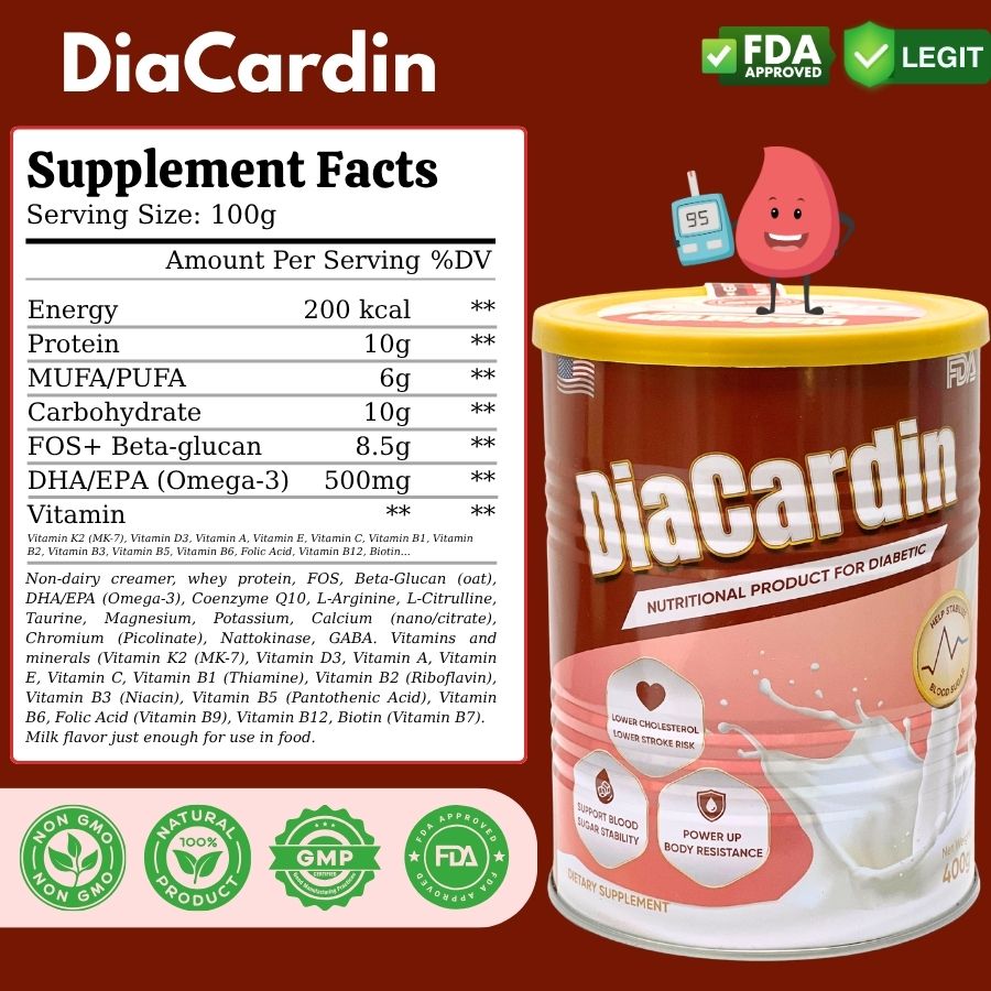 Diabetic Milk DiaCardin, Milk Powder Nutritional Support for Heart And ...