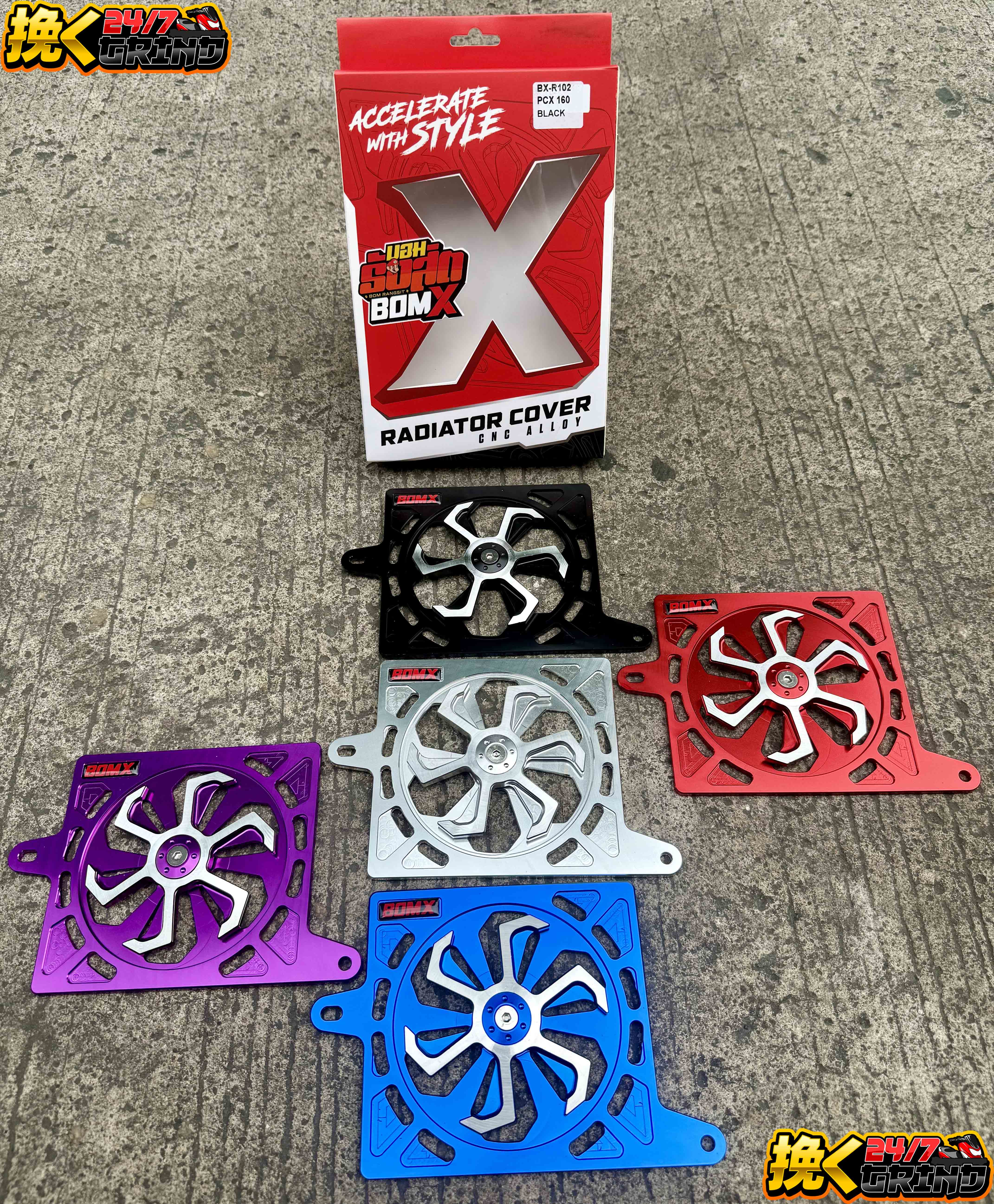 RADIATOR COVER BOMX CNC Alloy SPINNER For PCX160 (BX-R102) | Shopee ...