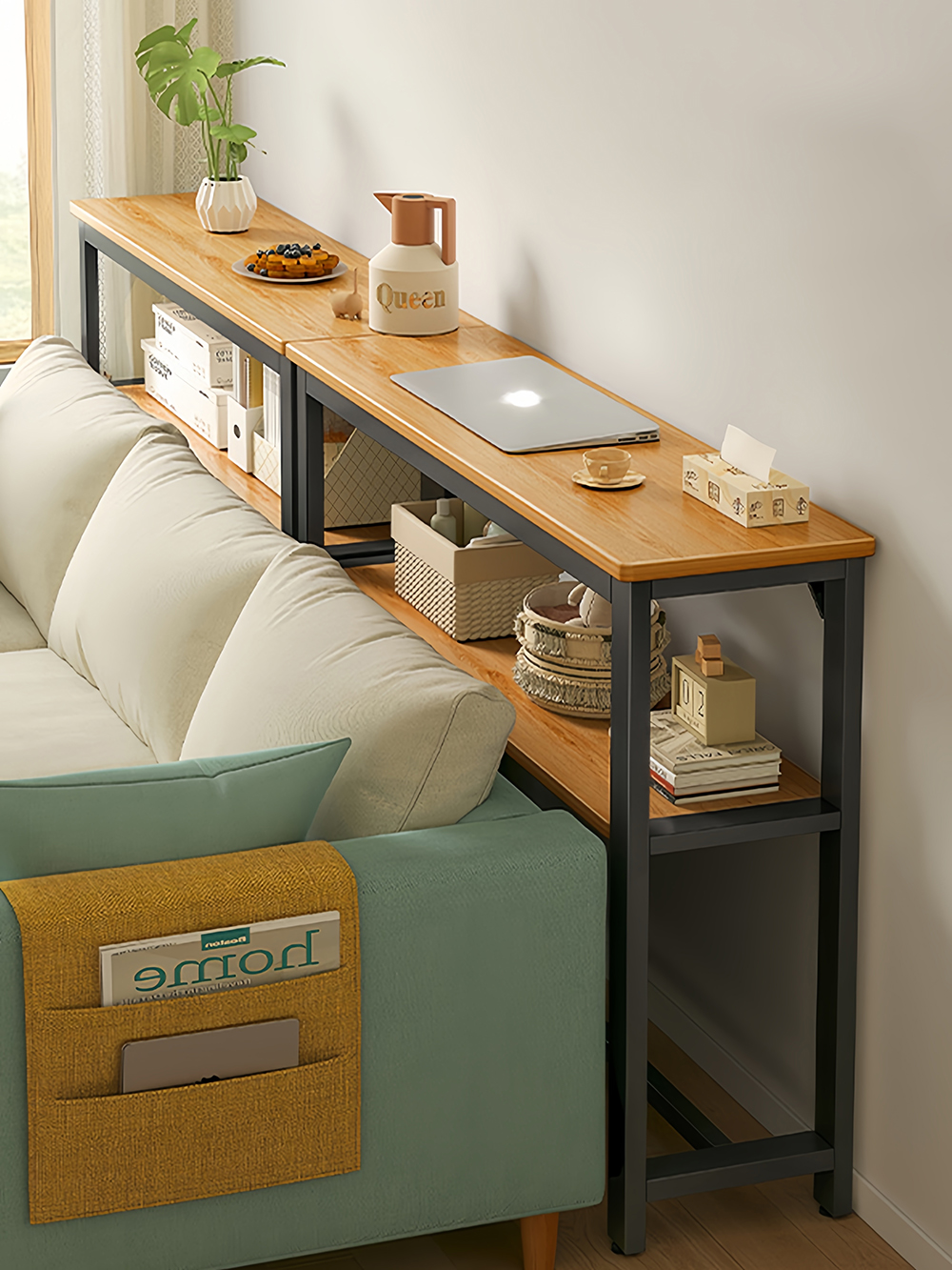 Wishroom Sofa Side Table Organizer Shelf Bed side Storage Rack Corner ...