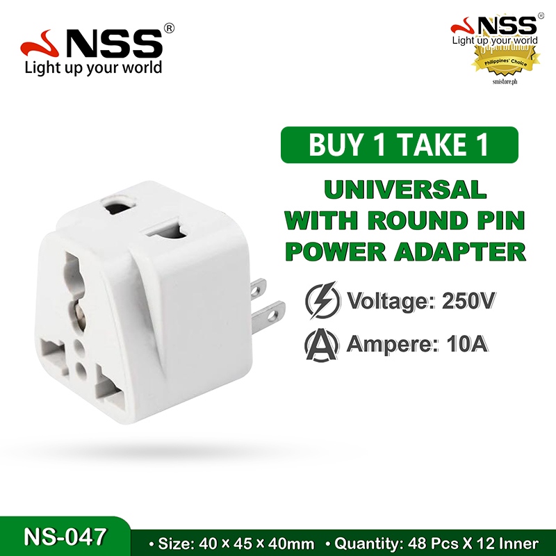 NEW UNIVERSAL ROUND PIN ADAPTER POWER ADAPTER PLUG Electrical Converter ...
