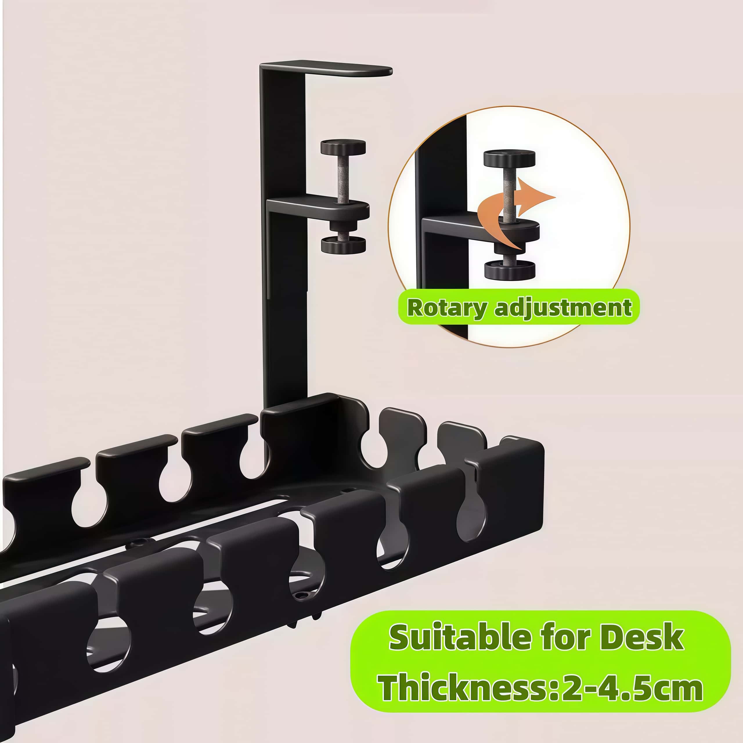 TITAN Extendable Under Desk Cable Management Tray Desk Bottom Socket ...