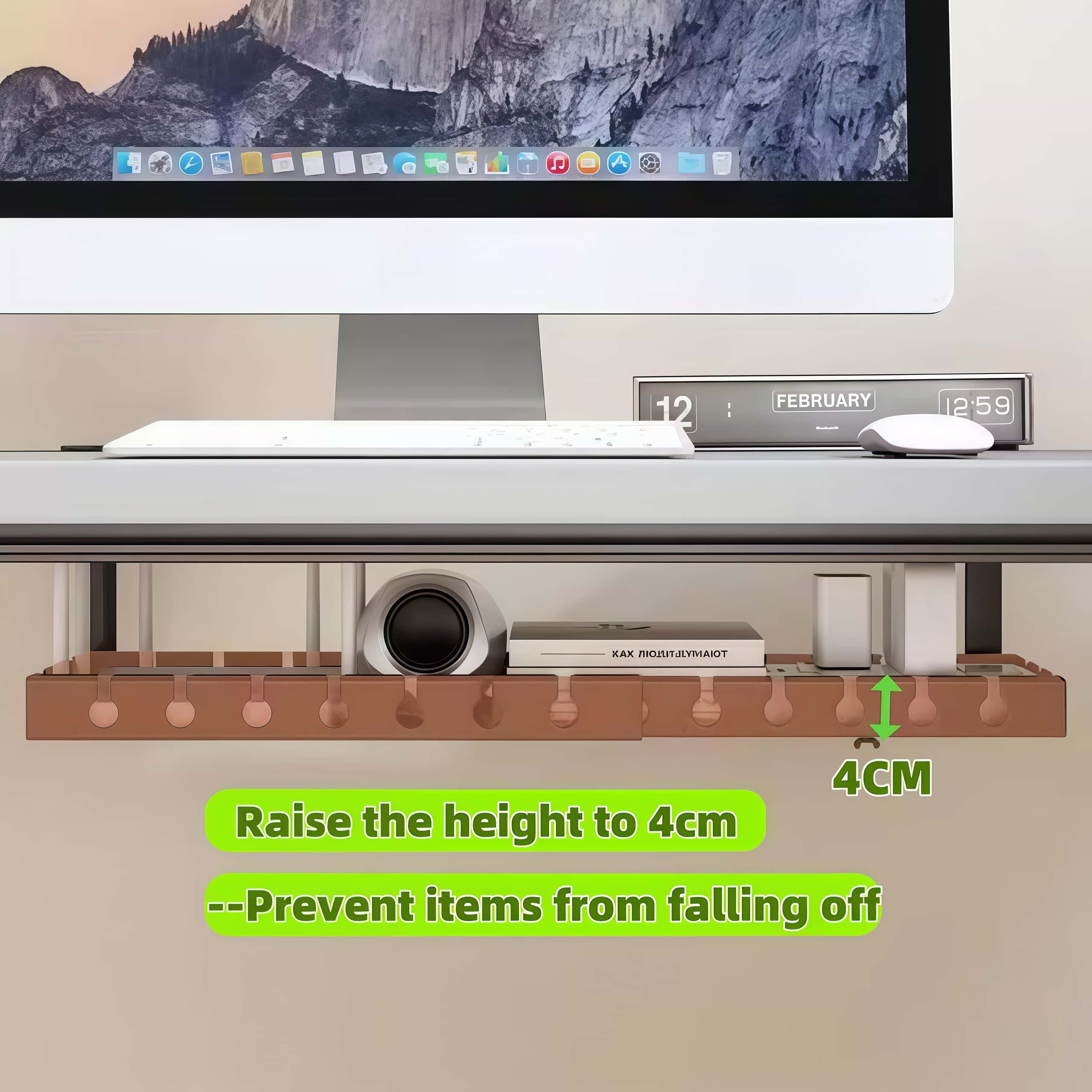 TITAN Extendable Under Desk Cable Management Tray Desk Bottom Socket ...