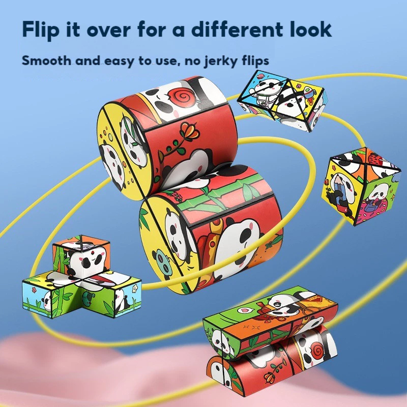 Panda Pattern 3D Infinite Cube - Geometry Transformable Building Blocks ...