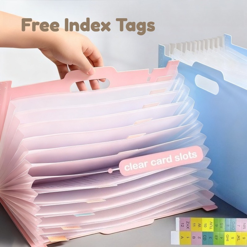 Long Expanding File Folder Document Organizer Storage Box Desktop ...