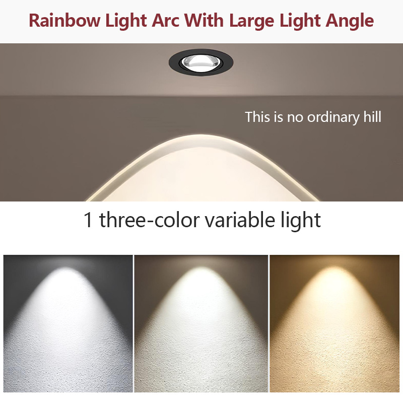 LED Downlight Ceiling Light Tricolor Recessed Spotlight Dimmable Double ...
