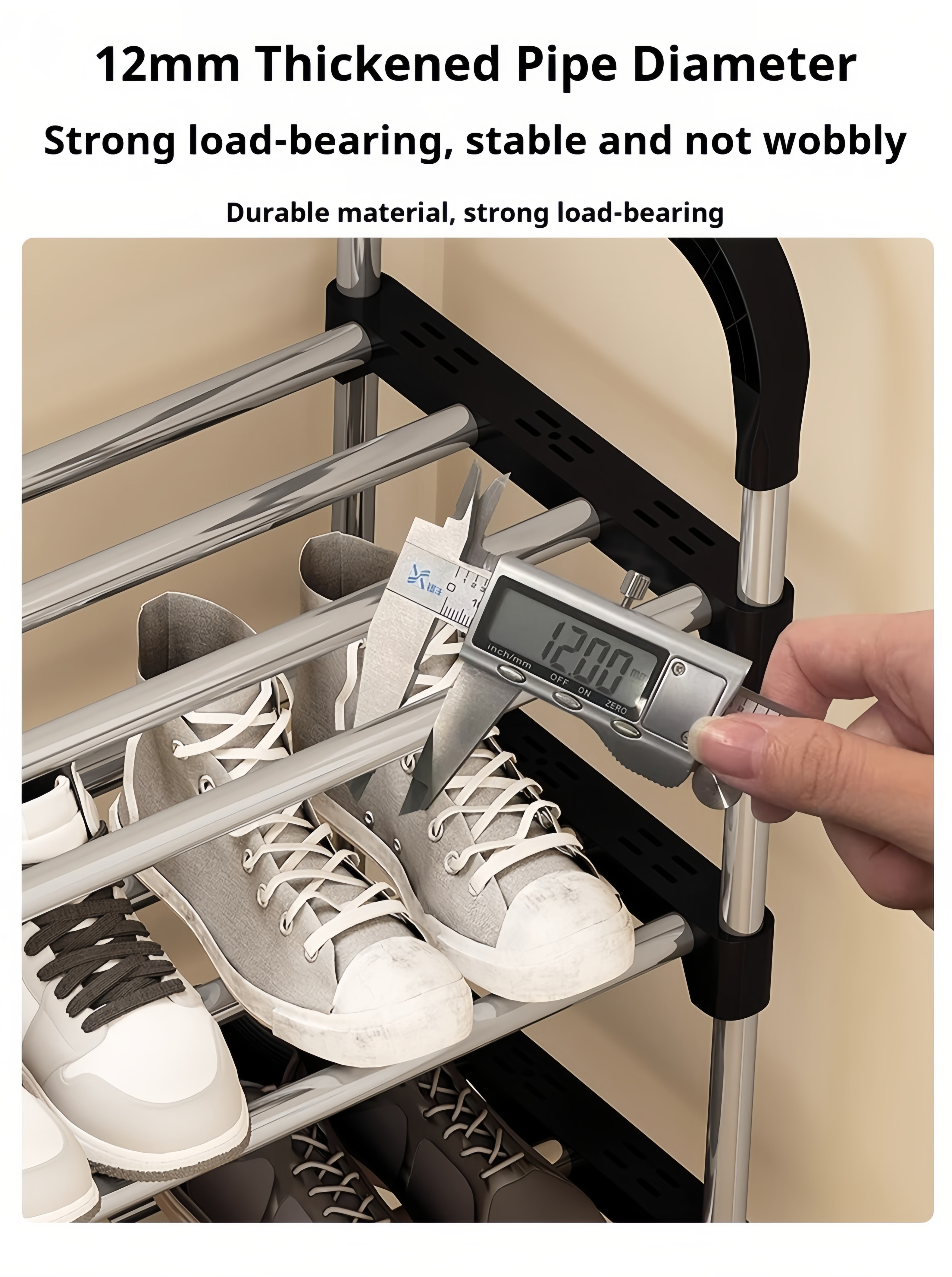 FURNISH FIESTA Simple Shoe Rack Stainless Steel Stackable Shoes Multi ...