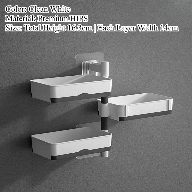 Non drilling soap rack wall mounted multi-layer soap box storage rack ...