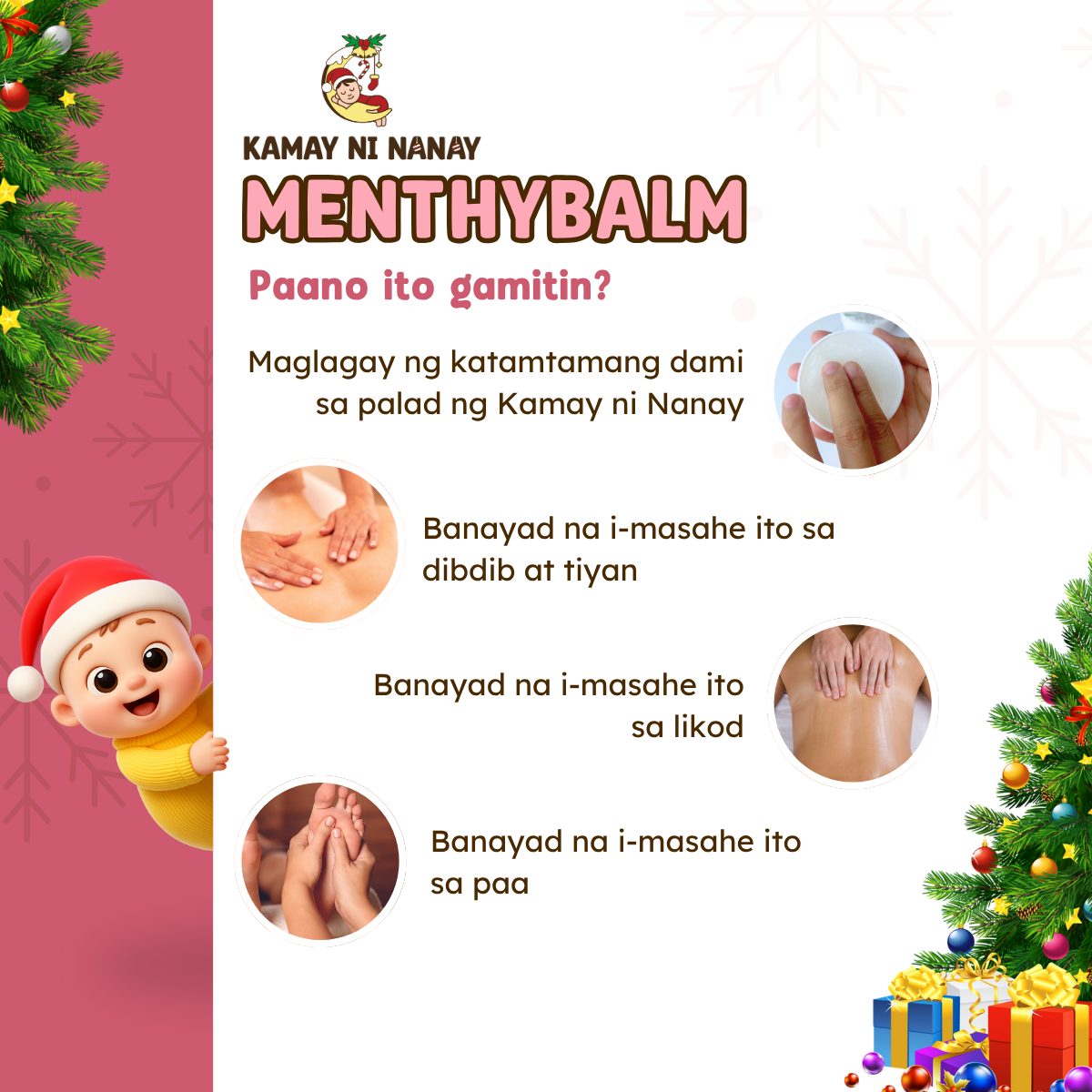 Kamay ni Nanay Menthy Balm Rub Organic, Soothing Relief Safe, Menthol ...