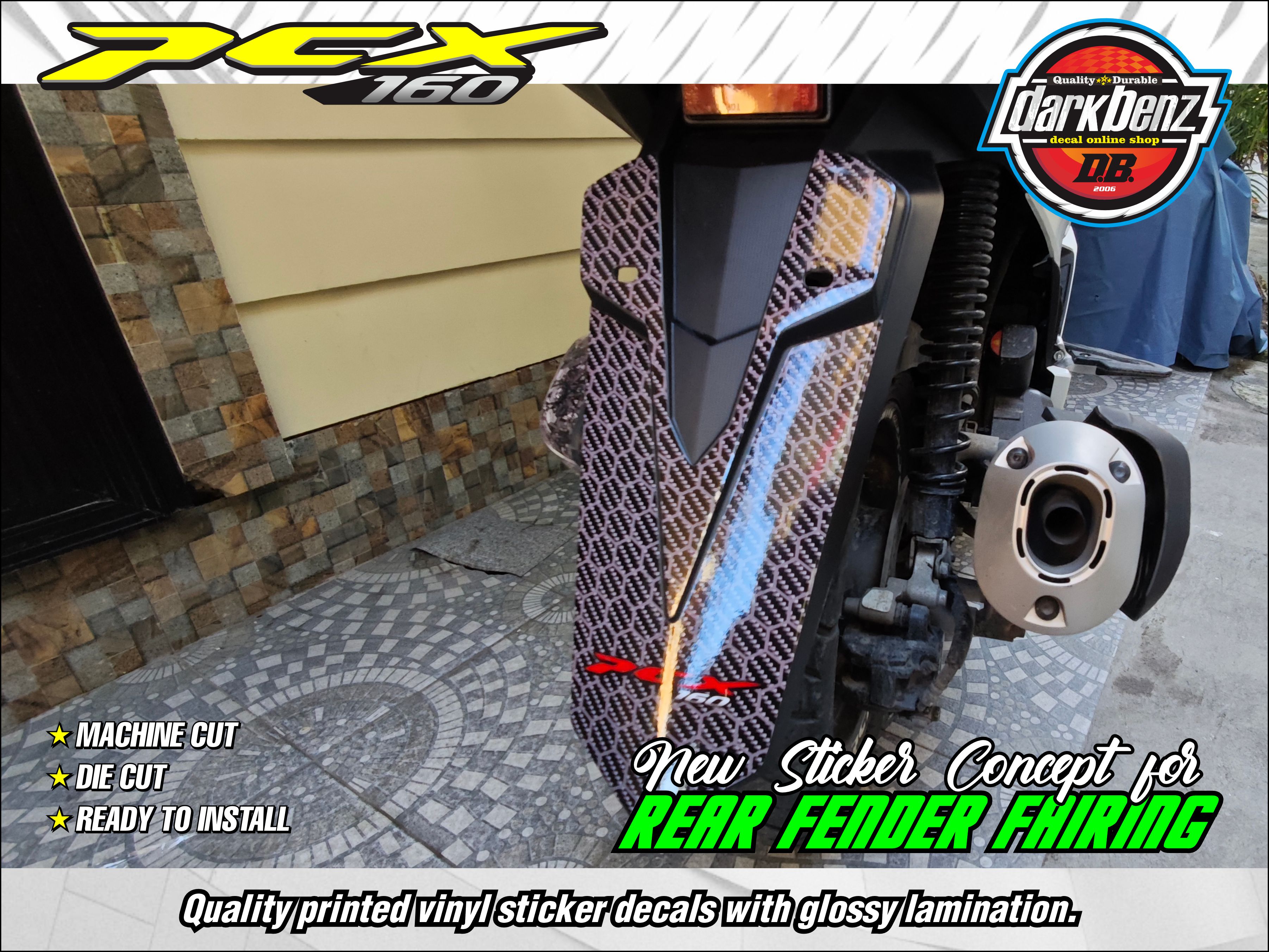 Honda PCX 160 V1 New Rear Fender Quality Printed Sticker Decal | custom ...