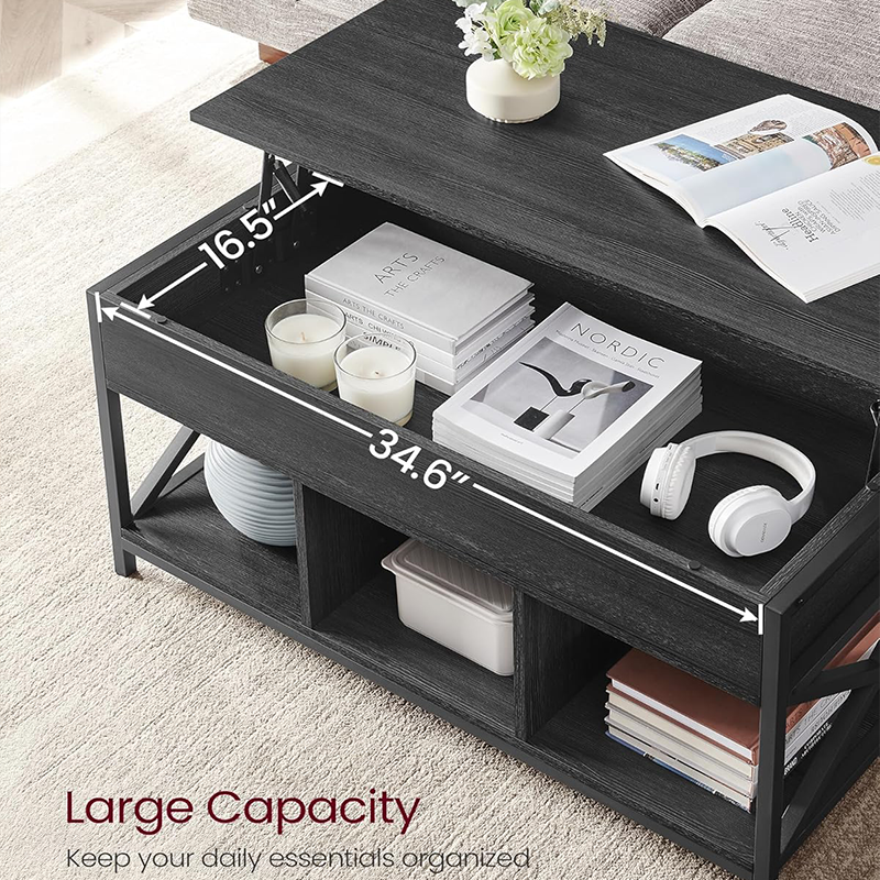 𝐌𝐞𝐭𝐚𝐥𝐥𝐨𝐨𝐦 Storage Coffee Table Hidden Compartment Livingroom Adjustable ...