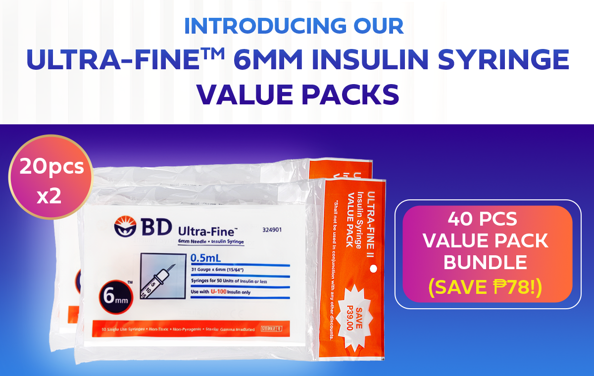 BD Ultra Fine 6mm Insulin Syringe 0.5ml/cc (40 pcs pack) 31G Value Pack ...