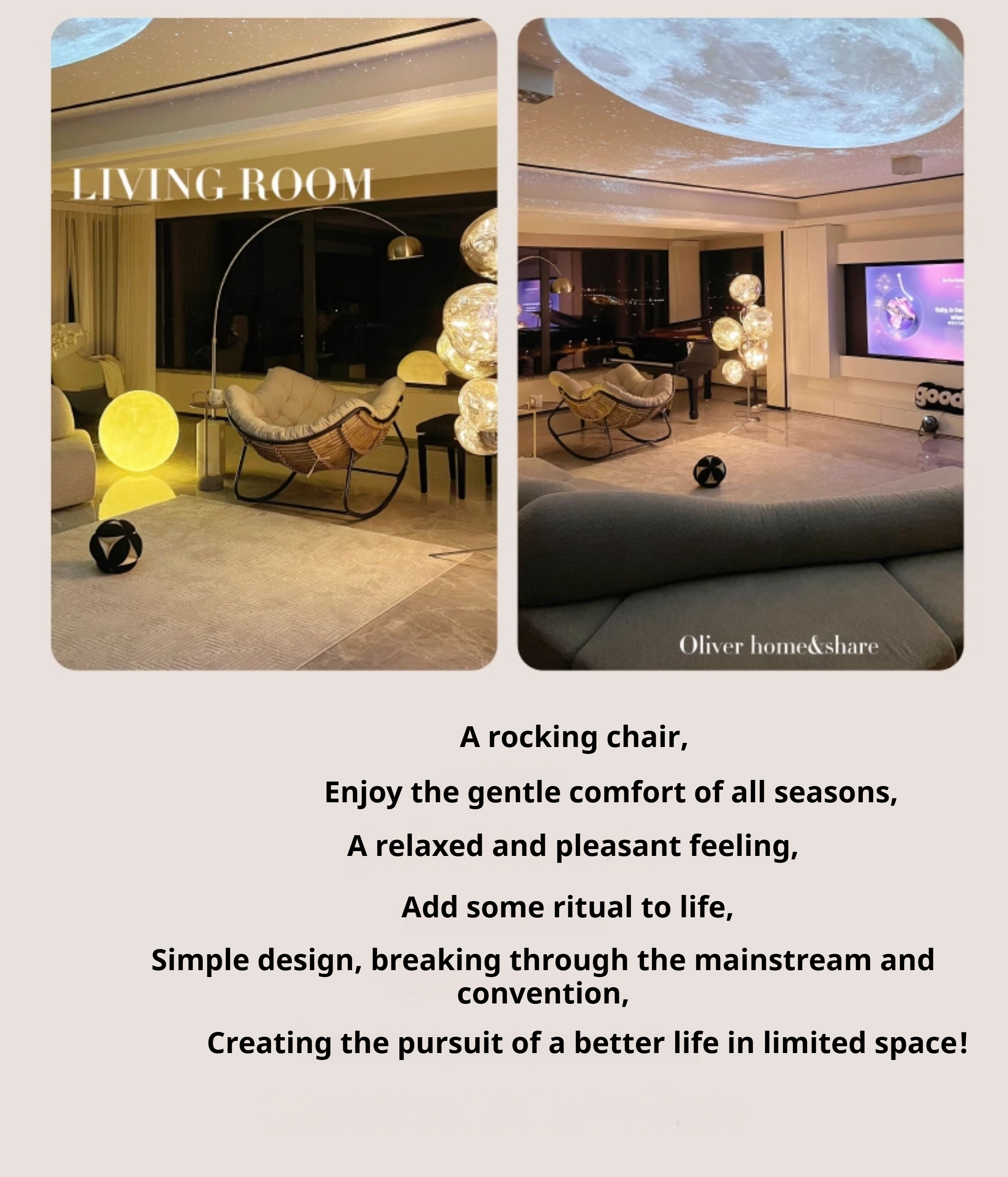 COD Cloud Rocking Chair lazy sofa Rattan Comfortable Lounge Chair ...