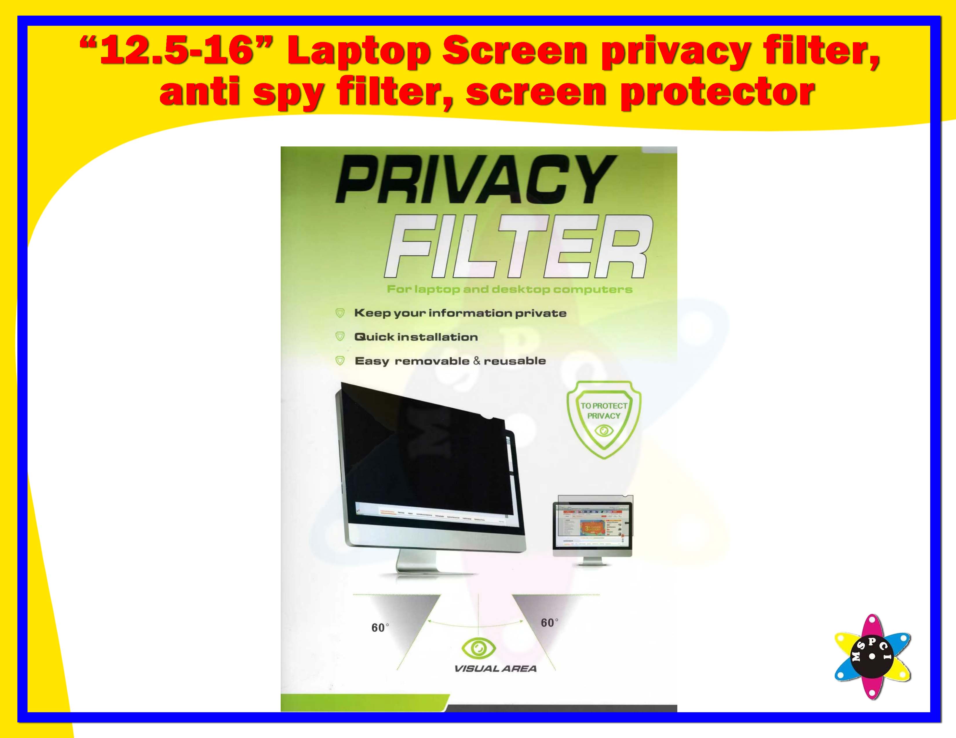 “12.5-16” Laptop Screen privacy filter, anti spy filter, screen ...