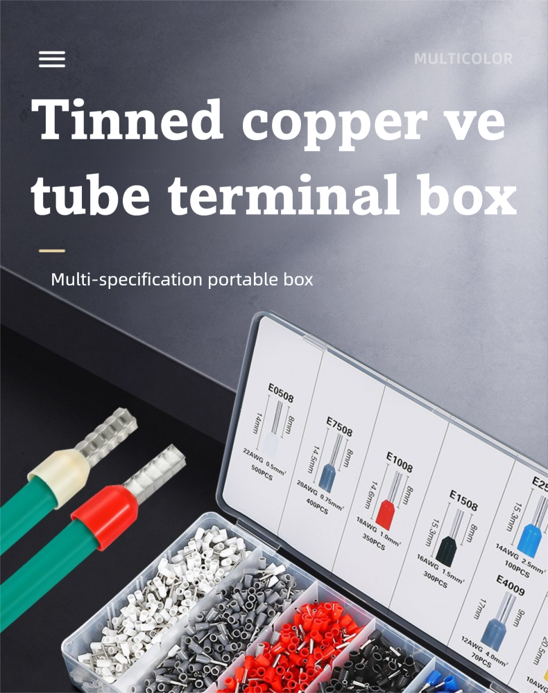 200Pcs/Box Mini Insulated Electrical Wire Connector Terminal ...