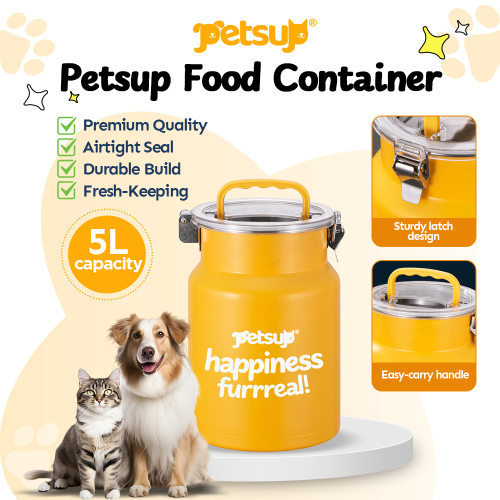 Petsup 5L Airtight Pet Food Container for Dog & Cat Kibble Premium ...