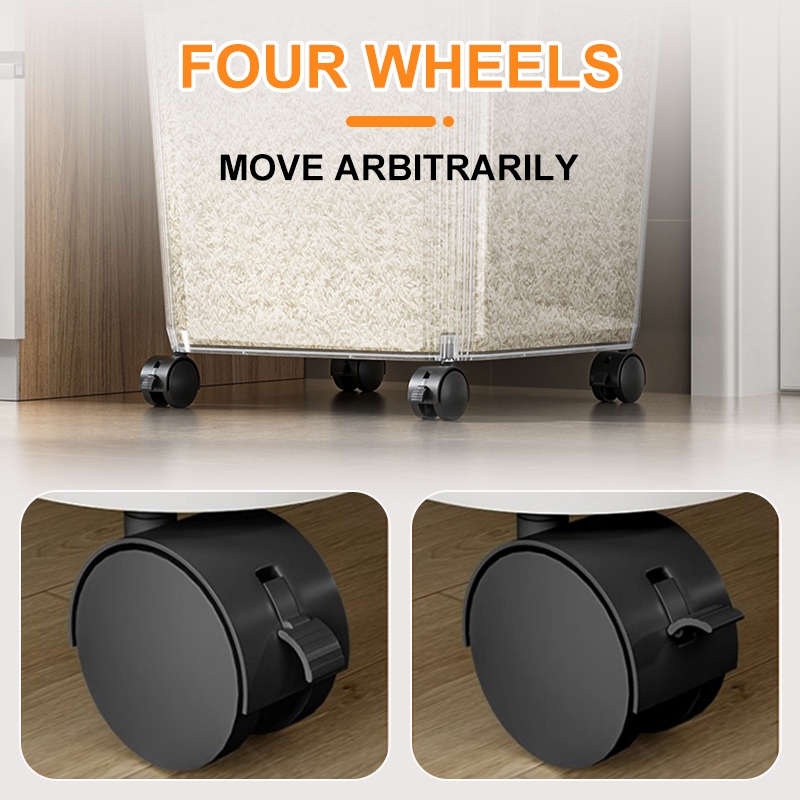 【Movable】25Kg Rice dispenser rice box storage with cup Food storage ...