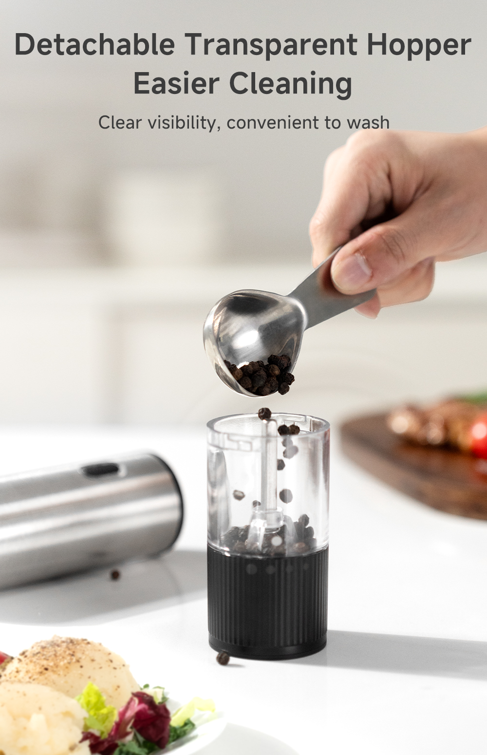 Simplus Electric Salt and Pepper Grinder Electric Pepper Grinder ...