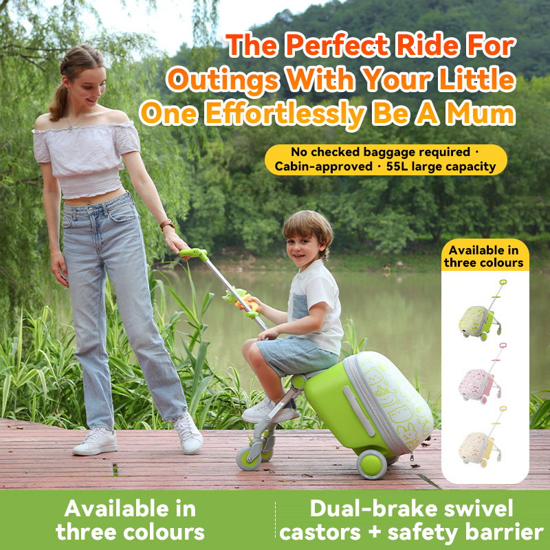 CHARLES X Kids Ride-On Luggage, Fun Design for Family Trips, Air Travel ...