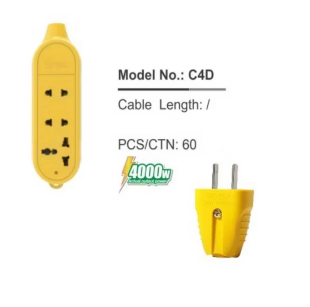 BULL Rewireable Extension Socket C5 4Gang 2500w 10A and C4D 3Gang 4000w ...