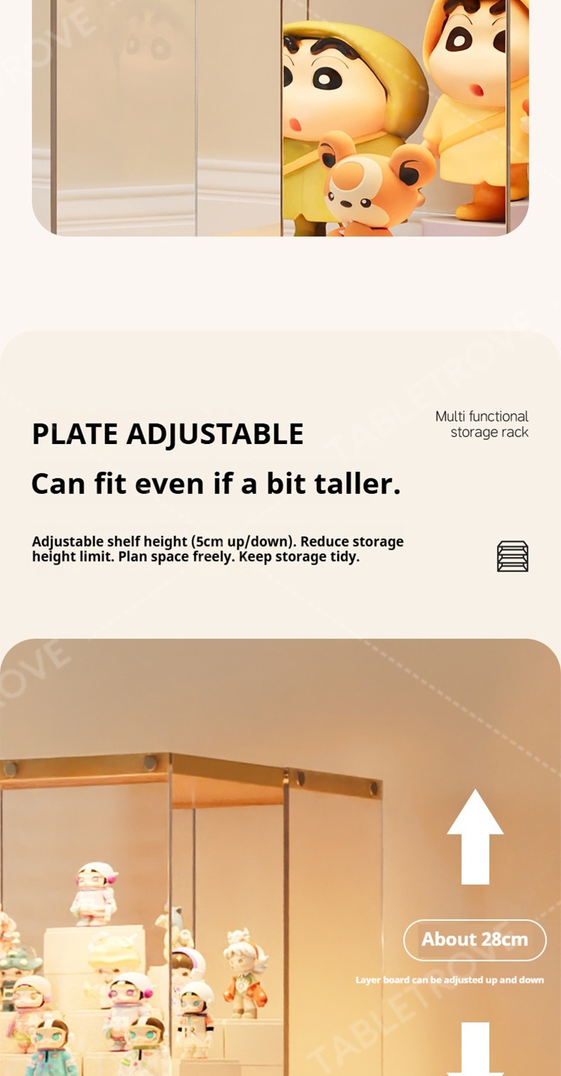 TABLETROVE Display Shelf Movable 360° Rotating Figurine Display Rack ...