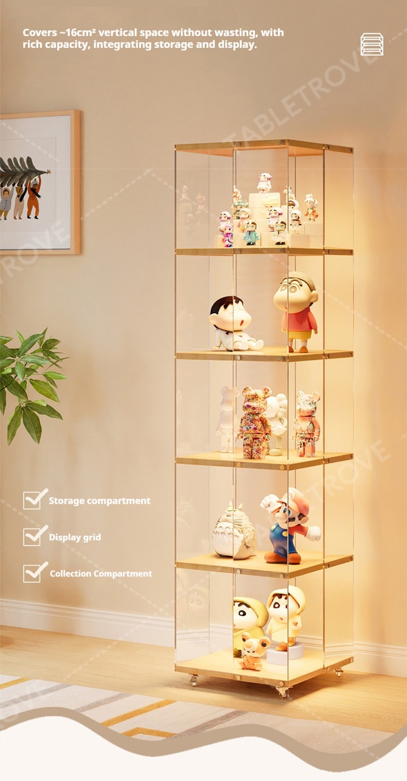 TABLETROVE Display Shelf Movable 360° Rotating Figurine Display Rack ...