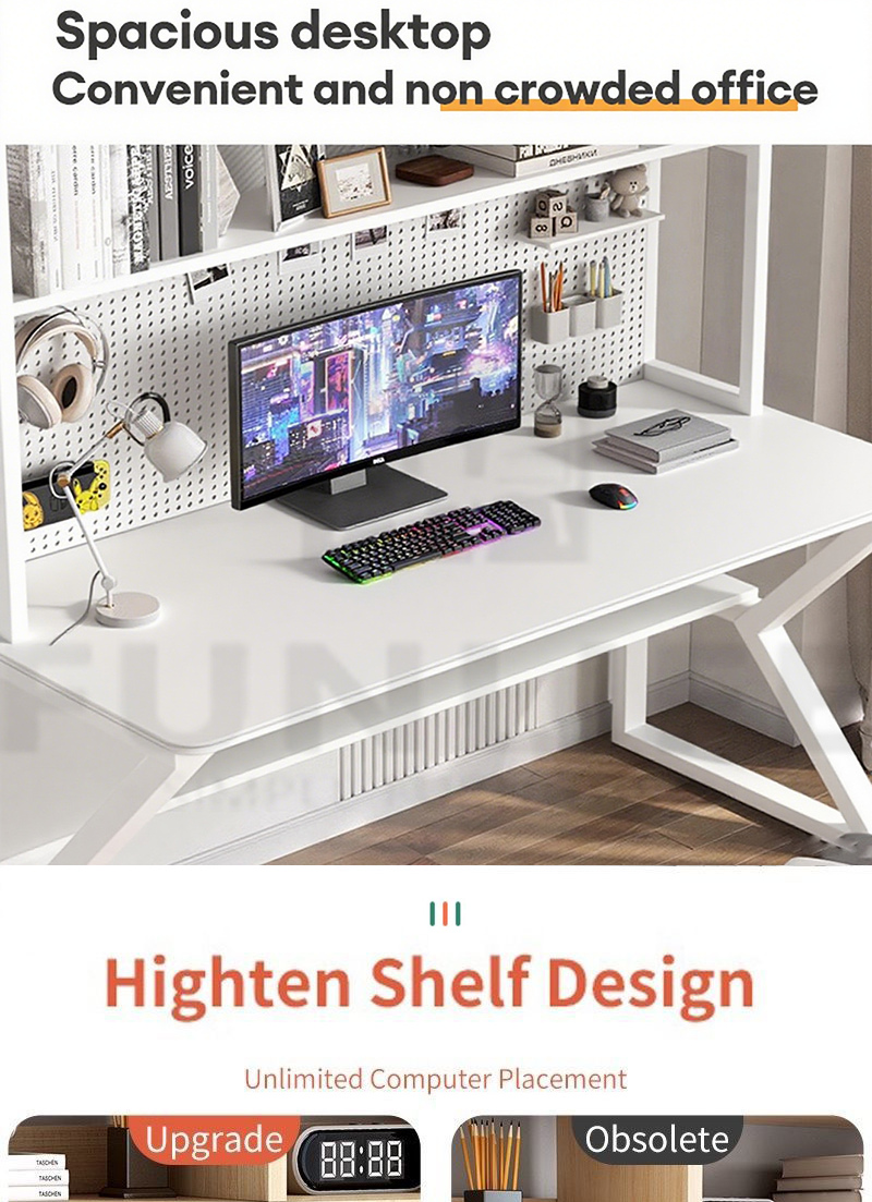Study Table Pegboard Computer Table Multiple Storage Areas With ...