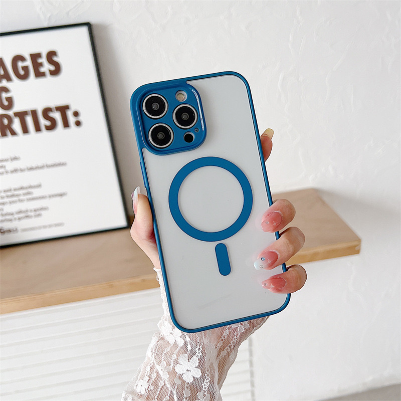 Magnetic Clear Hard PC Phone Case with Camera Protection and Silicone ...