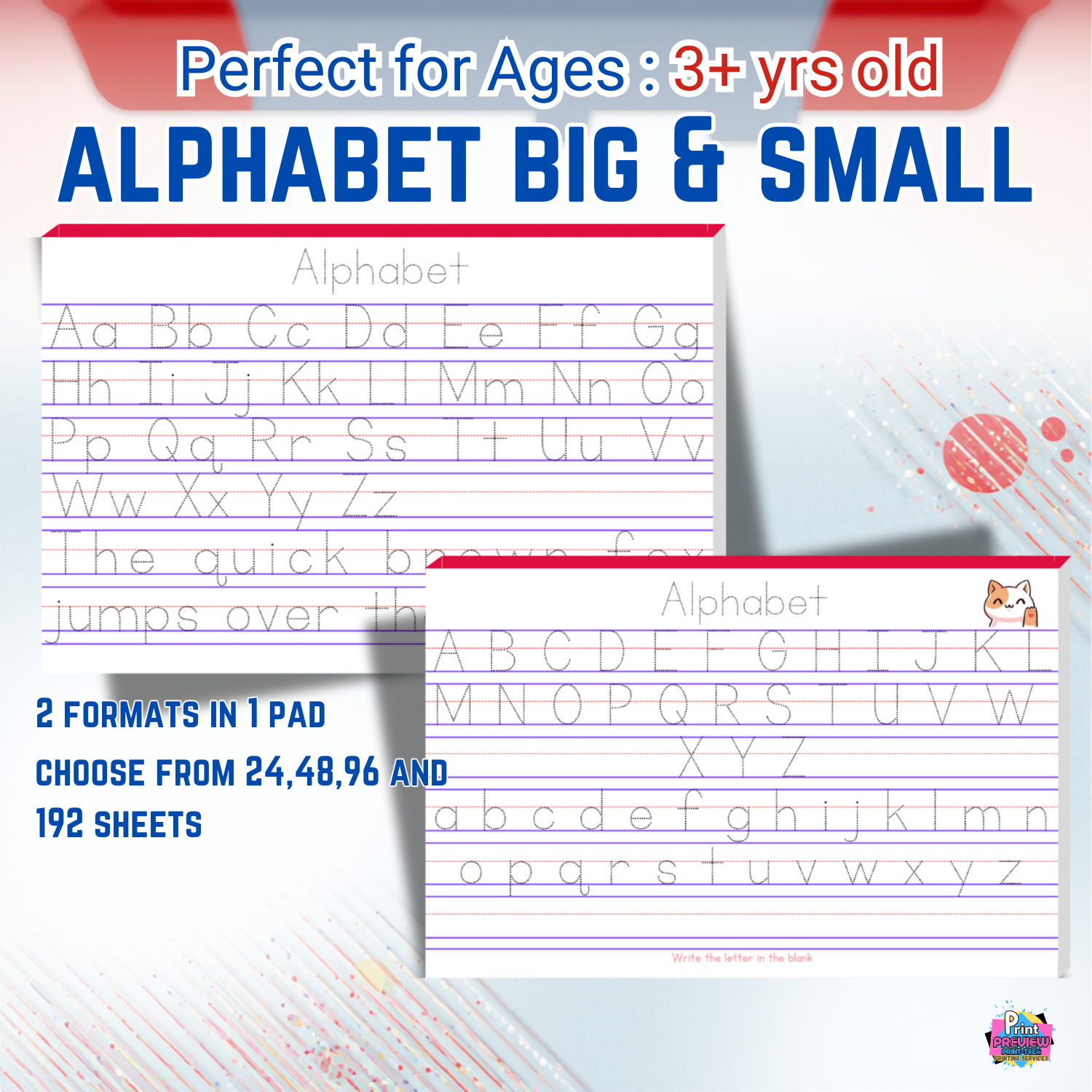 Customized Tracing Pads For Beginner Kids (Dotted) per pad kinder and ...