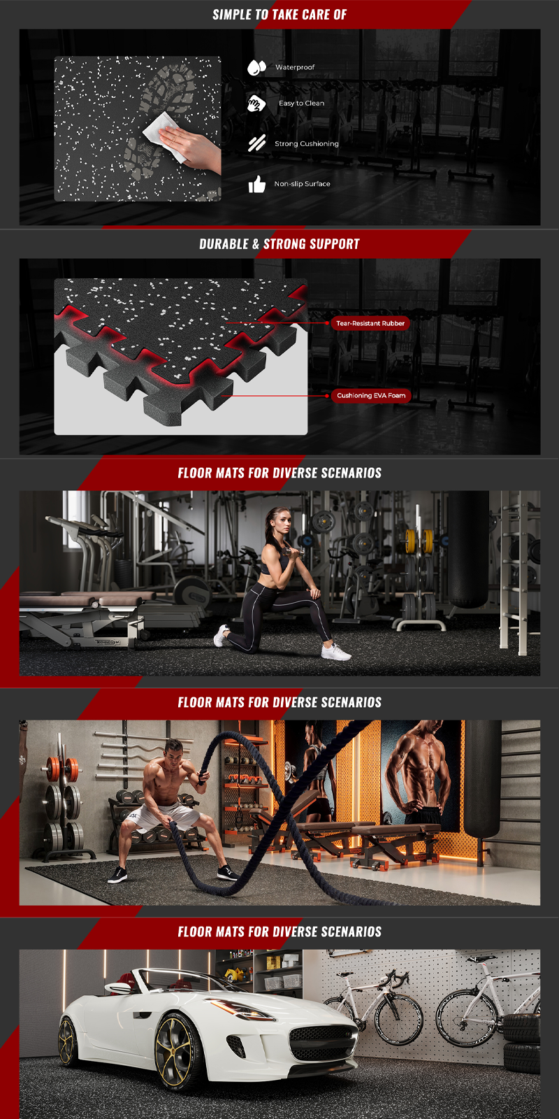 Rubber Floor Mat Dumbbell Cushioning Anti-collision Mat Big Size 50cm ...