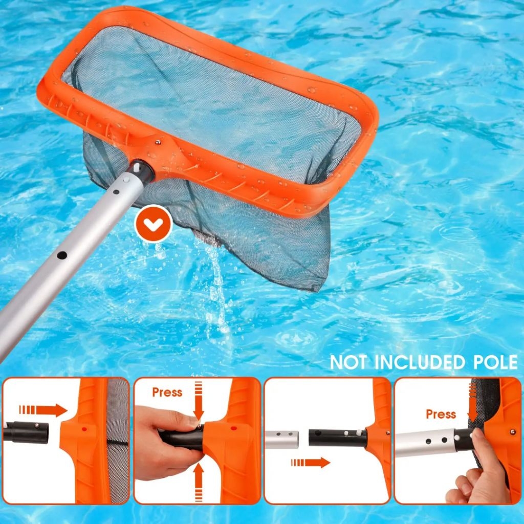 JE Home Fine Mesh Pool Skimmer Leaf Rake Net for Efficient Debris ...