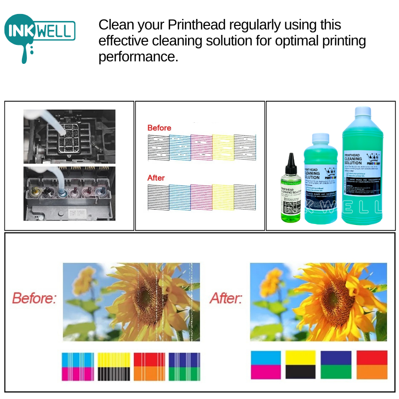Cleaning solution 100ml Green for printhead and clogged hoses Epson Hp ...
