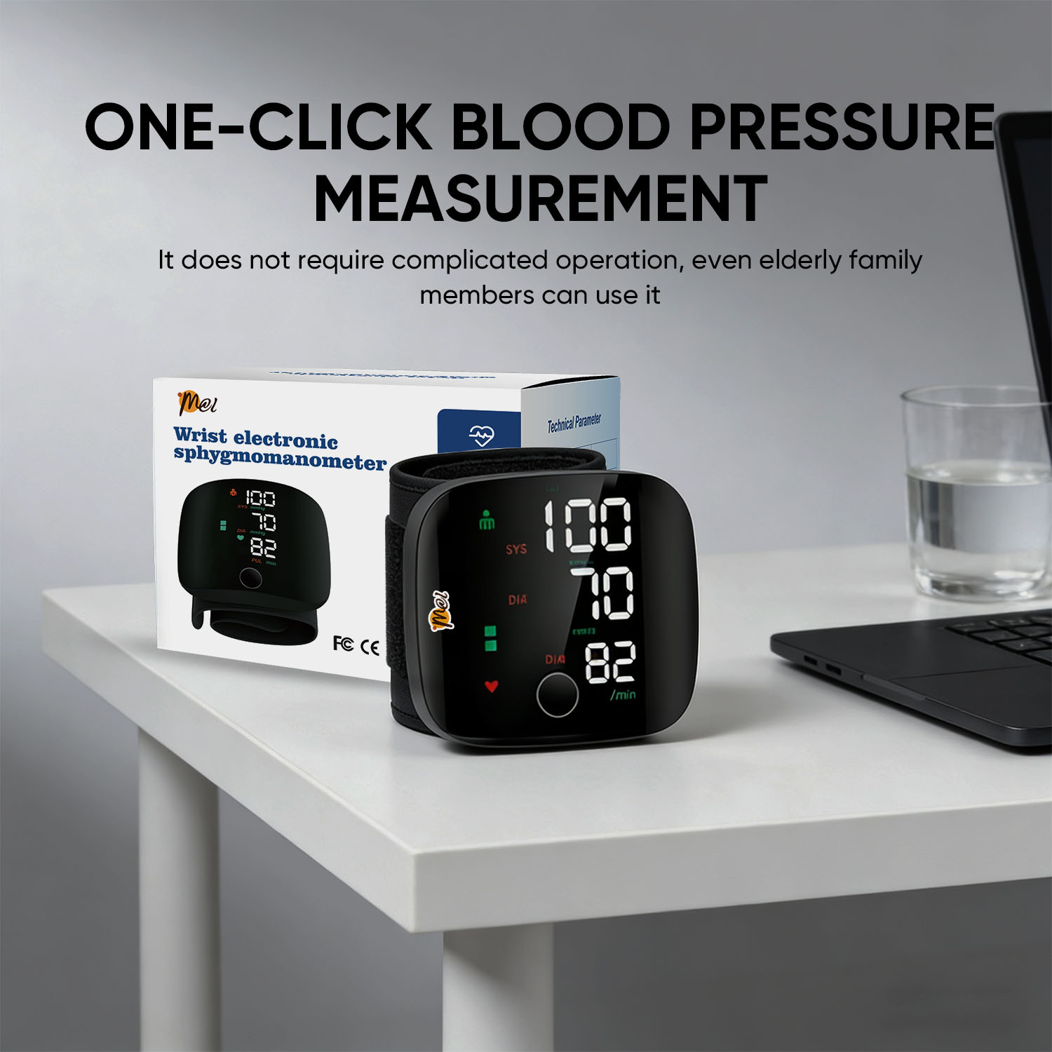 Rechargeable Blood Pressure Digital Monitor LED Display USB Charging ...