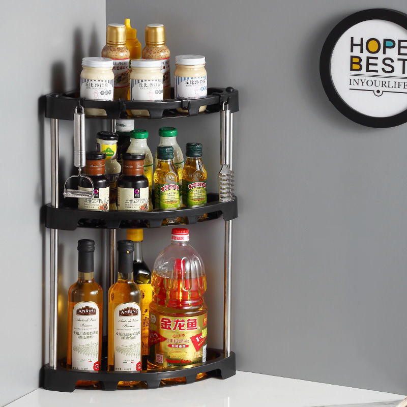 YOICE 3 Layer Kitchen Condiments Organizers Countertop Corner Oil Soy ...