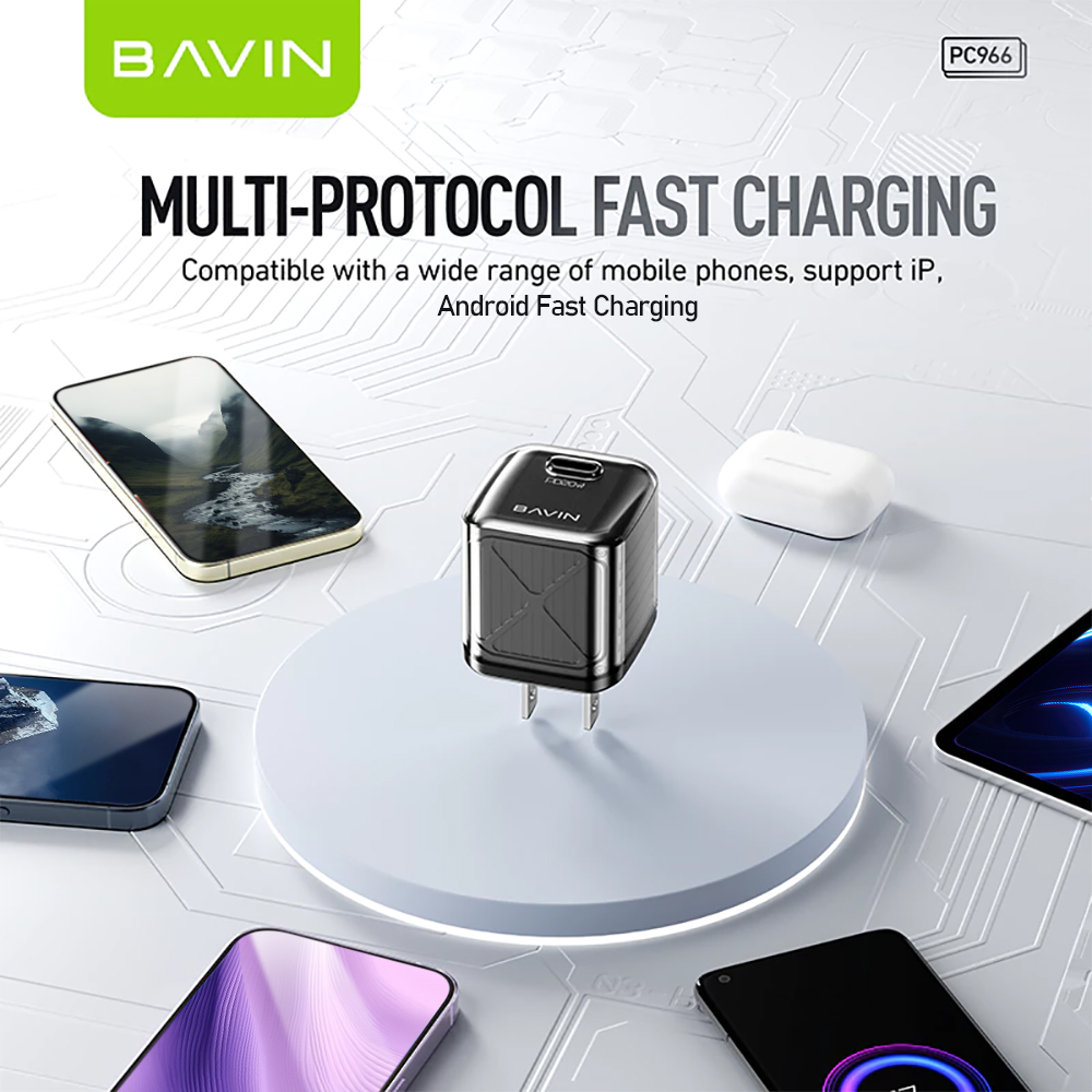 BAVIN PC966 PD 20W Mini Fast Charger Adapter w/ Intelligent Micro Chip ...