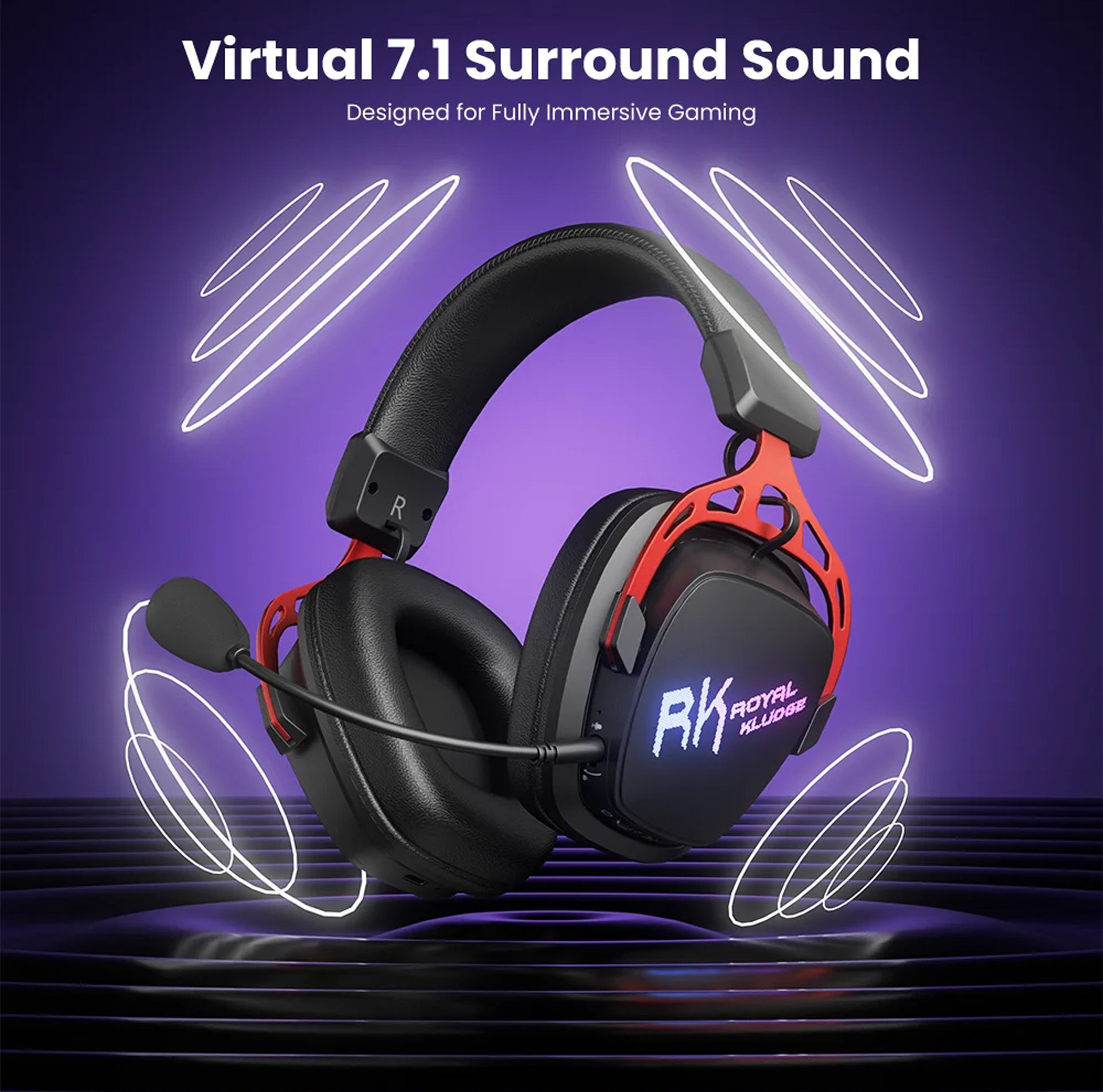 Royal Kludge RK HG103 RGB Tri-Mode Gaming Headphone (Black Ops, Cyborg ...
