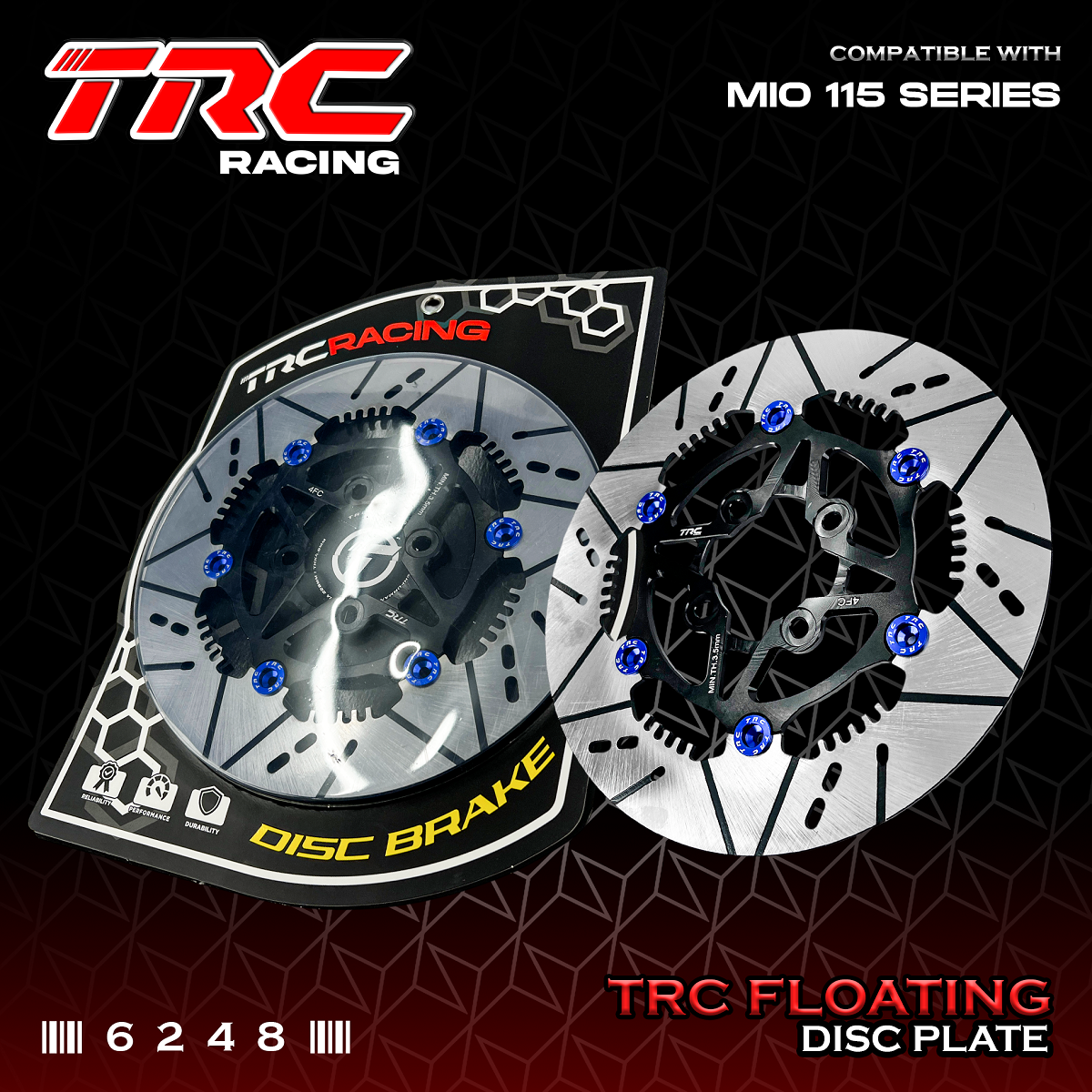 TRC CNC FLOATING DISC PLATE 4HOLES (220MM) for MIO SERIES/CLICK/SNIPER ...