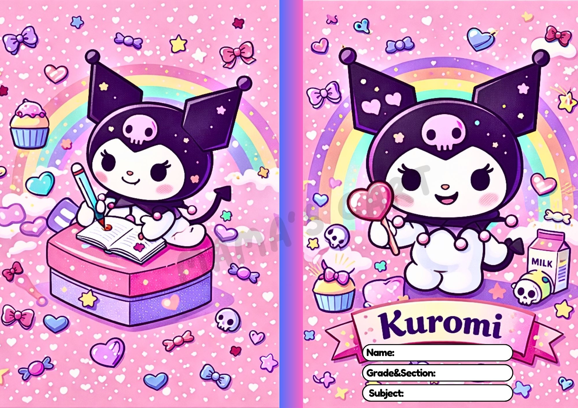 Kuromi Notebook for Kids | Cute Kawaii School Notebook 70 GSM Thick ...