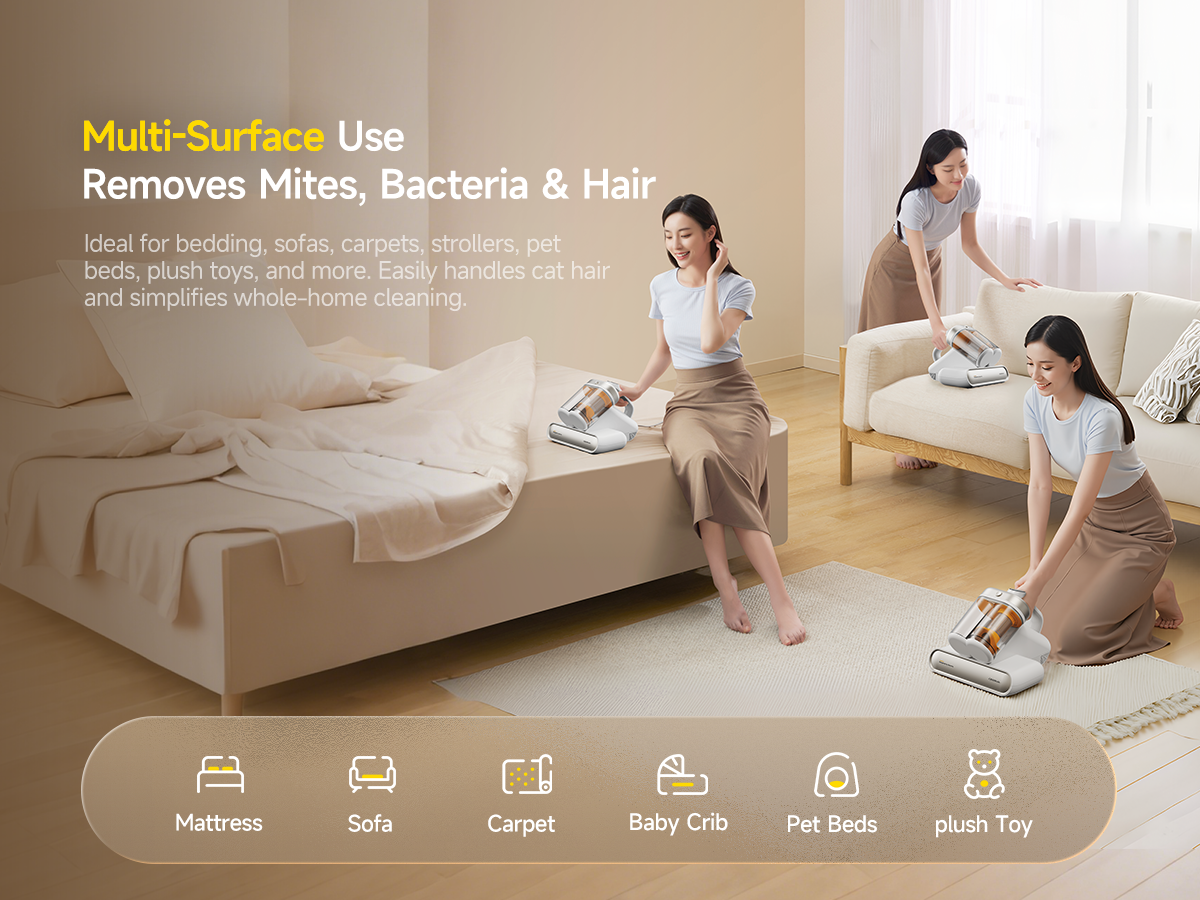 Deerma M1 Dust Mite Vacuum Cleaner Visual Double Dust Cup UV Mite ...