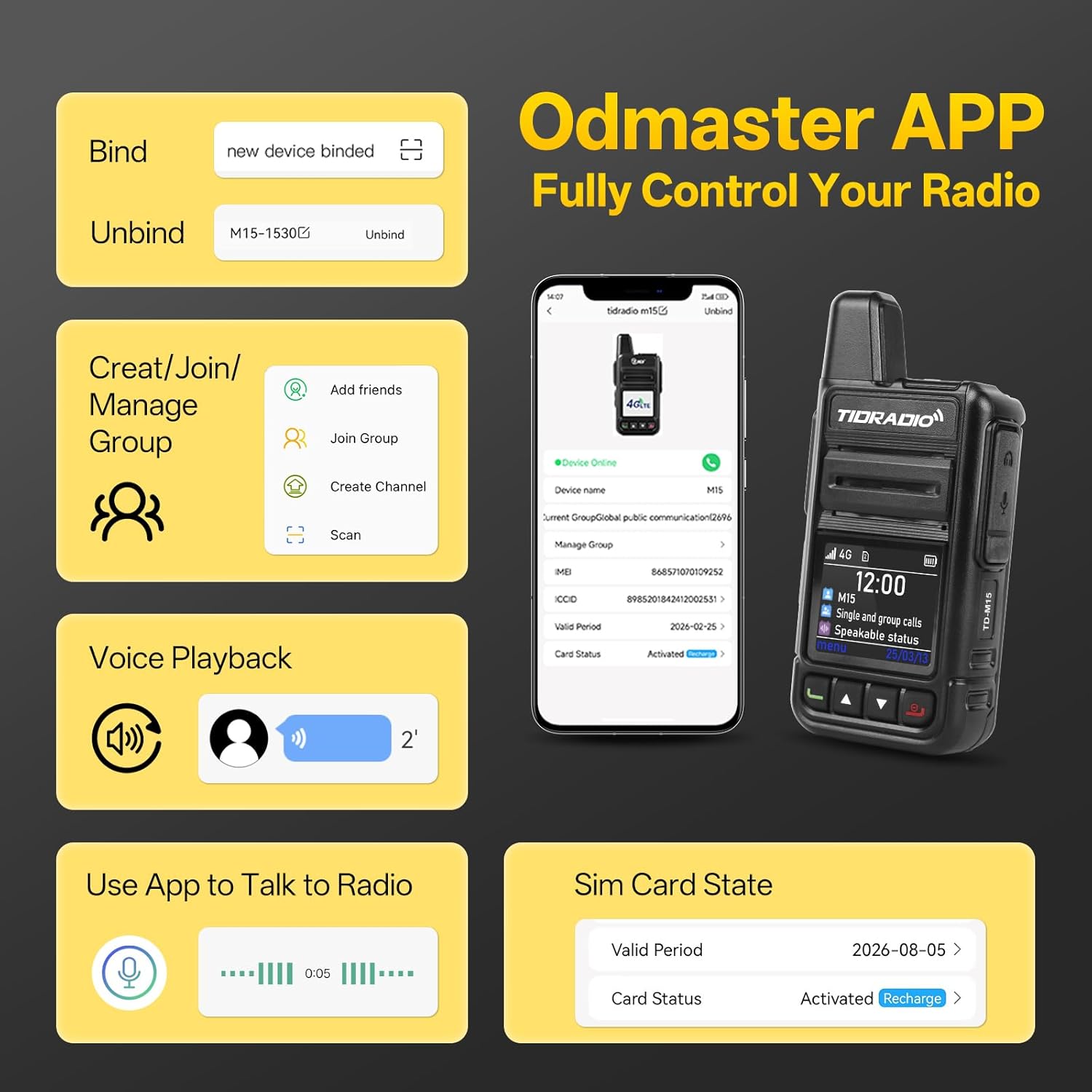 *COD* TD-M15 poc radio One year free SIM TIDRADIO interphone walkie ...