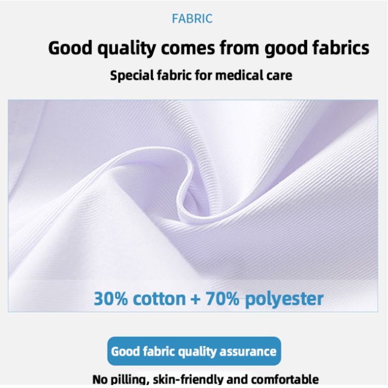 Lab Gown Unisex Lab Coat Long Sleeve White Laboratory Clothing Medical ...