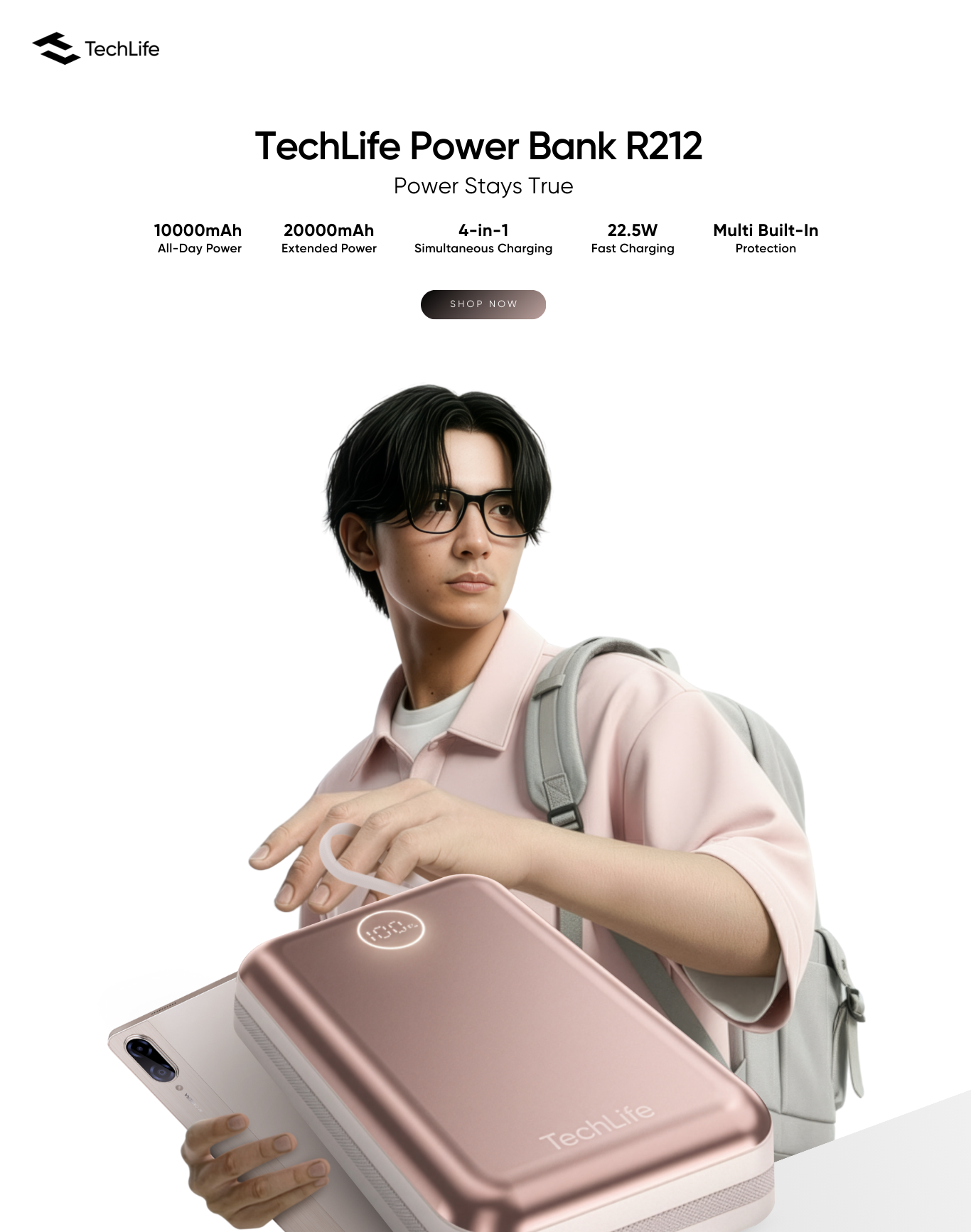 TechLife Power Bank R212 10,000mAh l 20,000mAh l 4-in-1 Simultaneous ...