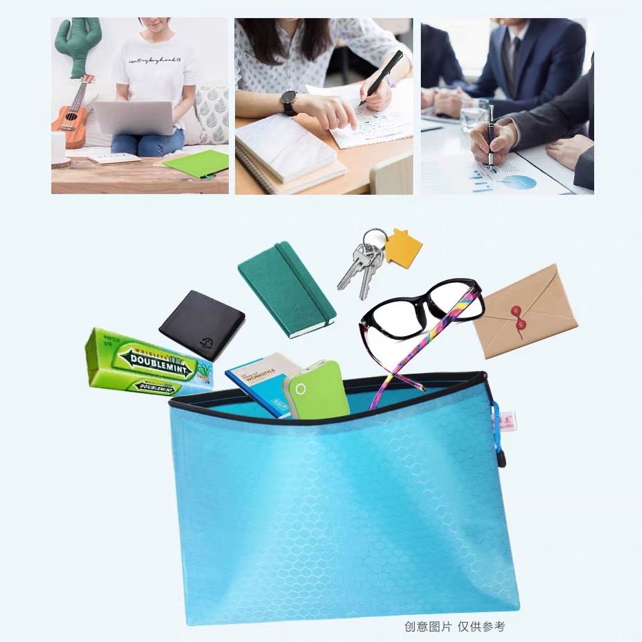 Football Pattern Folder Thickness Envelopes Zipper Bag Waterproof ...